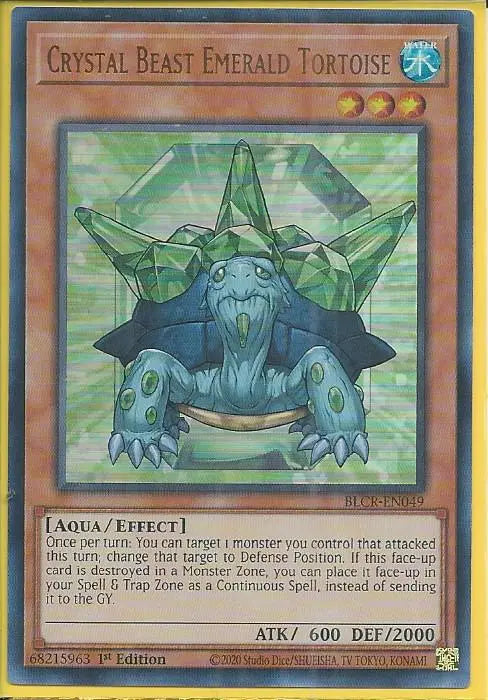 Yugioh - Crystal Beast Emerald Tortoise *Ultra Rare* BLCR-EN049 (NM)