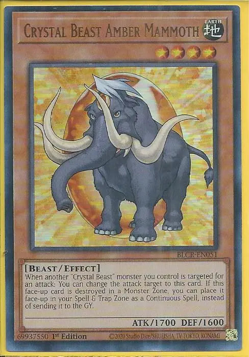 Yugioh - Crystal Beast Amber Mammoth *Ultra Rare* BLCR-EN051 (NM)