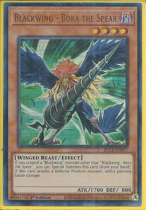 Yugioh - Blackwing – Bora the Spear *Ultra Rare* BLCR-EN057 (NM)