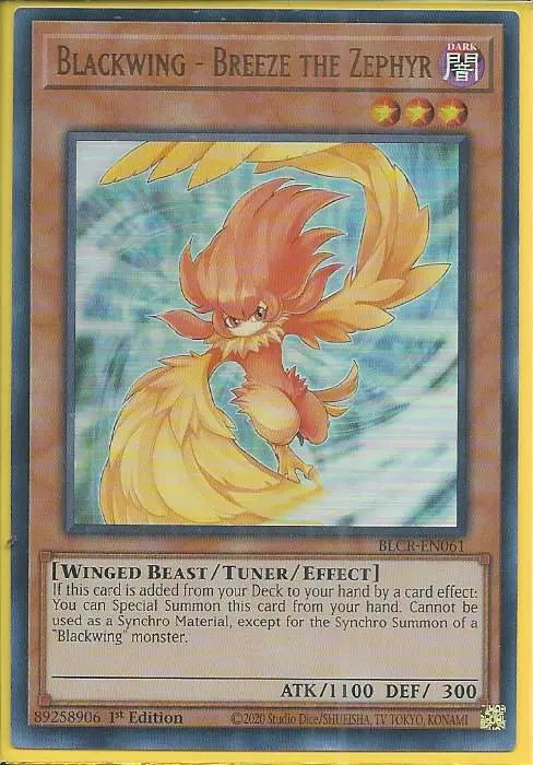 Yugioh - Blackwing – Breeze the Zephyr *Ultra Rare* BLCR-EN061 (NM)