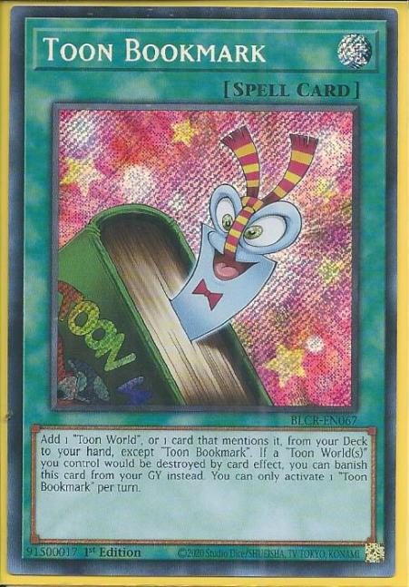 Yugioh - Toon Bookmark *Secret Rare* BLCR-EN067 (NM)