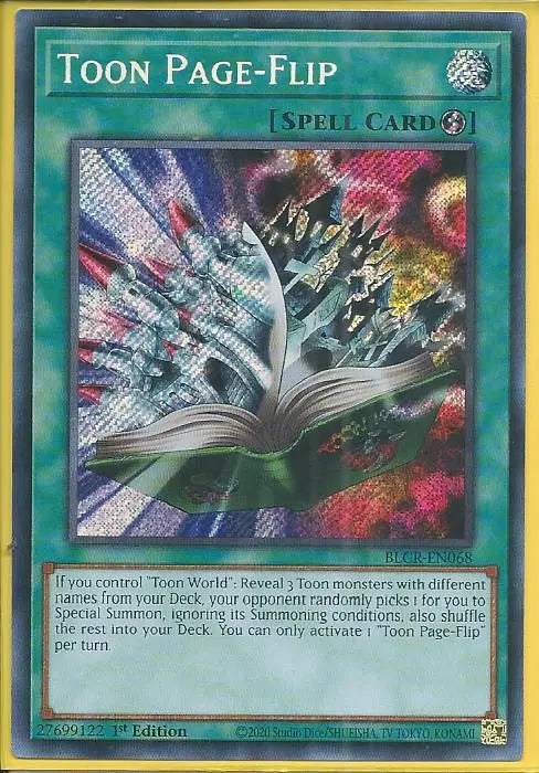 Yugioh - Toon Page-Flip *Secret Rare* BLCR-EN068 (NM)