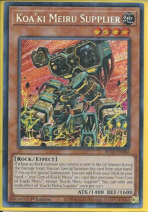 Yugioh - Koa’ki Meiru Supplier *Secret Rare* BLCR-EN080 (NM)