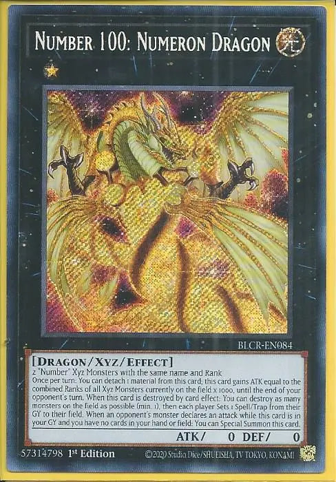 Yugioh - Number 100: Numeron Dragon *Secret Rare* BLCR-EN084 (NM)