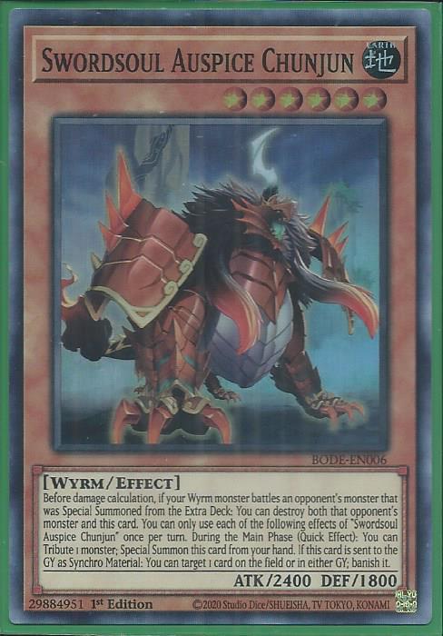 Yugioh - Swordsoul Auspice Chunjun *Super Rare* BODE-EN006 (NM/M)