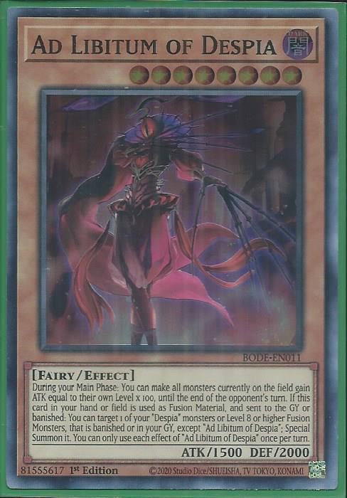 Yugioh - Ad Libitum of Despia *Super Rare* BODE-EN011 (NM/M)