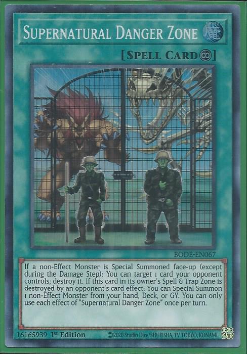 Yugioh - Supernatural Danger Zone *Super Rare* BODE-EN067 (NM/M)