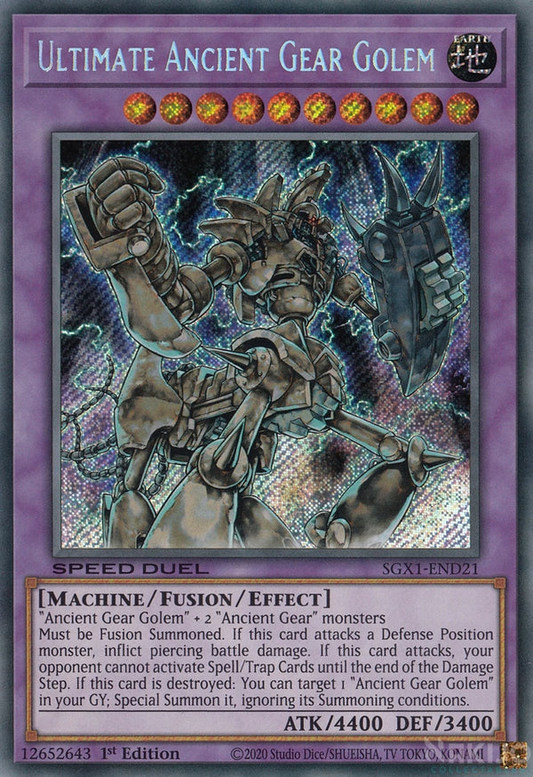 Yugioh - Ultimate Ancient Gear Golem *Secret Rare* SGX1-END21 (NM/M)