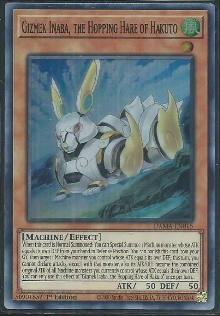 Yugioh - Gizmek Inaba, the Hopping Hare of Hakuto *SR* DAMA-EN015 (NM/M)