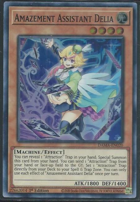 Yugioh - Amazement Assistant Delia *Super Rare* DAMA-EN020 (NM/M)