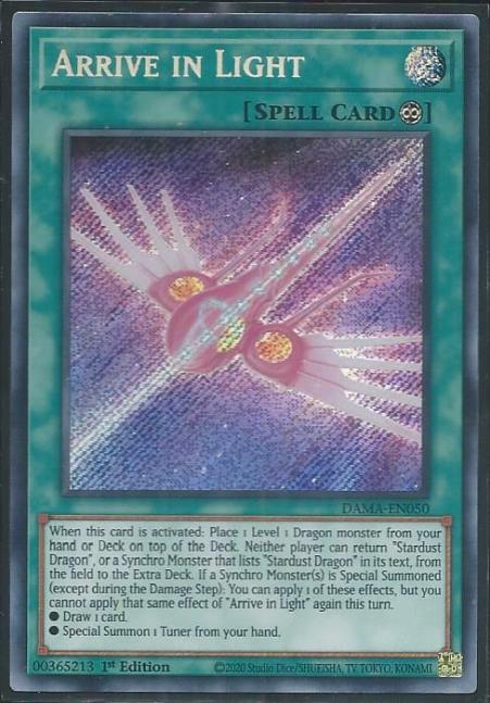 Yugioh - Arrive in Light *Secret Rare* DAMA-EN050 (NM/M)