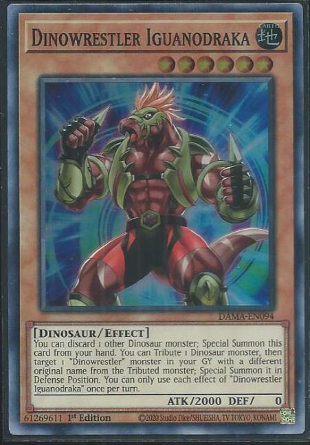 Yugioh - Dinowrestler Iguanodraka *Super Rare* DAMA-EN094 (NM/M)