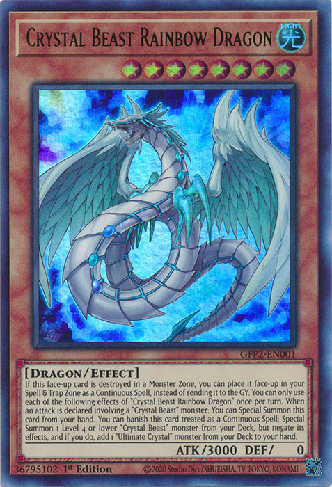 Yugioh - Crystal Beast Rainbow Dragon *Ultra Rare* GFP2-EN001 (NM)