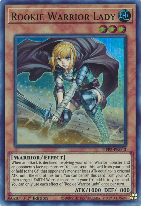 Yugioh - Rookie Warrior Lady *Ultra Rare* GFP2-EN043 (NM)