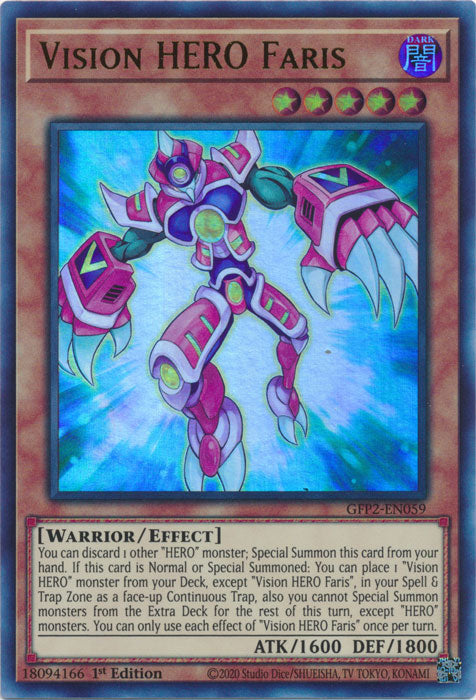 Yugioh - Vision HERO Faris *Ultra Rare* GFP2-EN059 (NM)