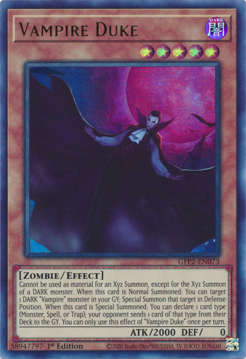 Yugioh - Vampire Duke *Ultra Rare* GFP2-EN073 (NM)