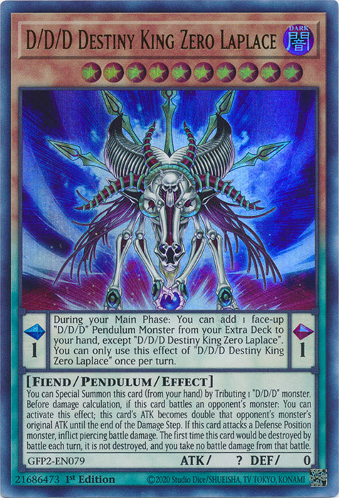 Yugioh - D/D/D Destiny King Zero Laplace *Ultra Rare* GFP2-EN079 (NM)