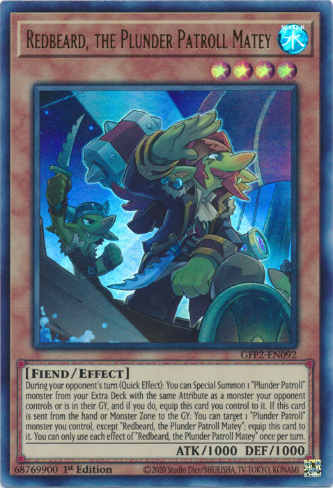 Yugioh - Redbeard, the Plunder Patroll Matey *Ultra Rare* GFP2-EN092 (NM)