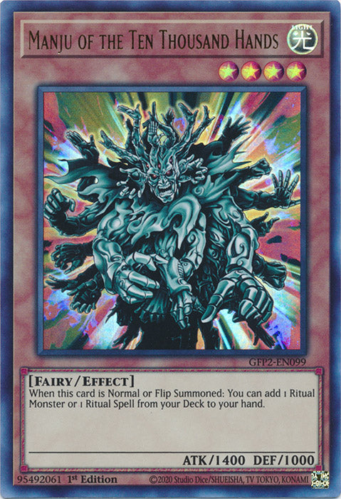 Yugioh - Manju of the Ten Thousand Hands *Ultra Rare* GFP2-EN099 (NM)