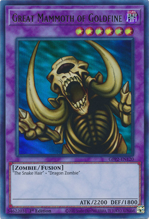 Yugioh - Great Mammoth of Goldfine *Ultra Rare* GFP2-EN120 (NM)