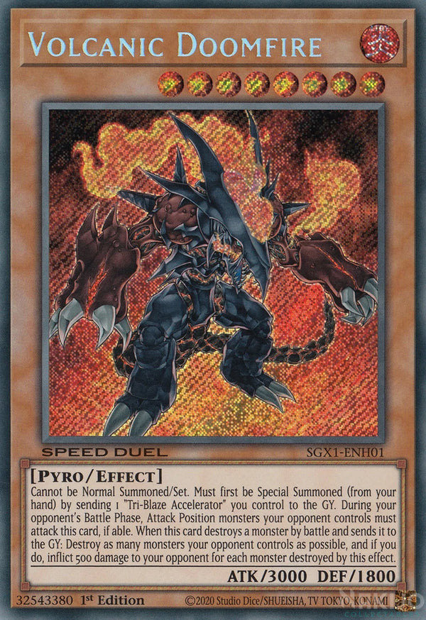 Yugioh - Volcanic Doomfire *Secret Rare* SGX1-ENH01 (NM/M)