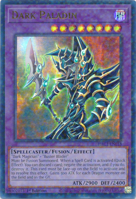 Yugioh - Dark Paladin *Duel Terminal Ultra Rare* HAC1-EN018 (NM)