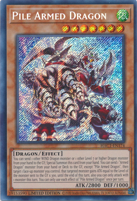 Yugioh - Pile Armed Dragon *Secret Rare* HAC1-EN174 (NM)