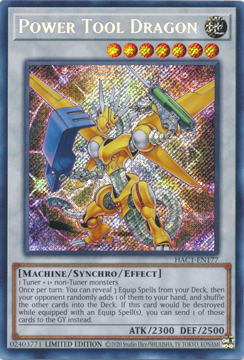 Yugioh - Power Tool Dragon *Secret Rare* HAC1-EN177 (NM)