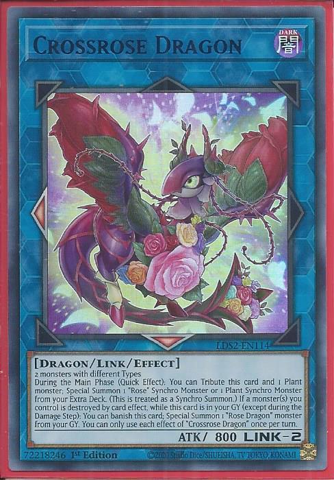 Yugioh - Crossrose Dragon *Blue Ultra Rare* LDS2-EN114 (NM/M)