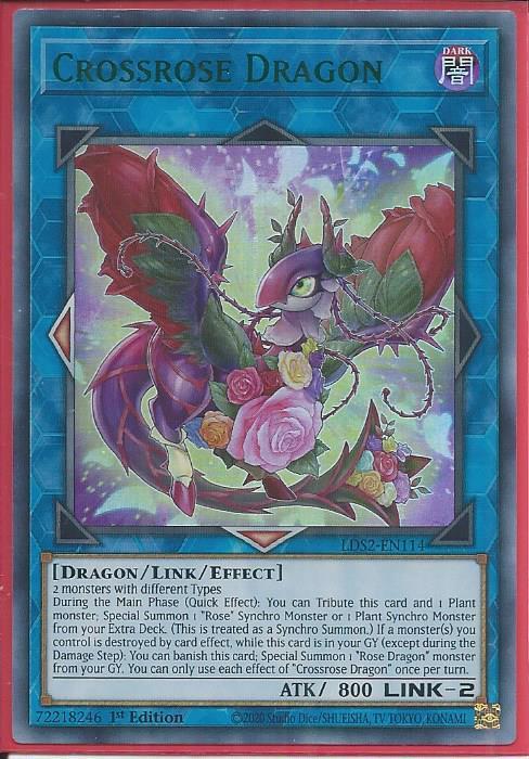 Yugioh - Crossrose Dragon *Green Ultra Rare* LDS2-EN114 (NM/M)