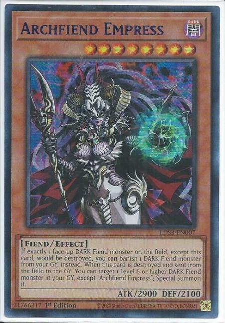 Yugioh - Archfiend Empress *Blue Ultra Rare* LDS3-EN007 (NM/M)