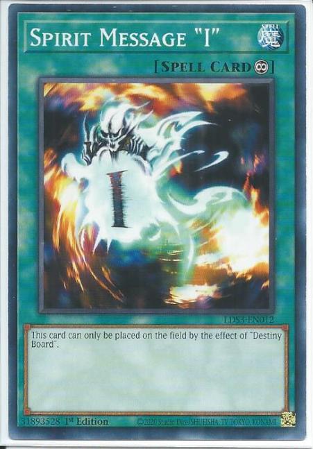 Yugioh - Spirit Message "I" *Common* LDS3-EN012 (NM/M)