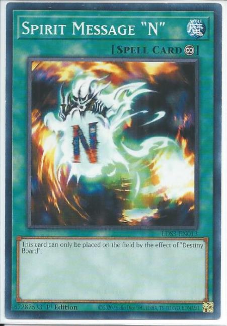 Yugioh - Spirit Message "N" *Common* LDS3-EN013 (NM/M)