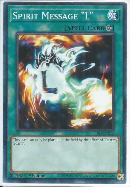 Yugioh - Spirit Message "L" *Common* LDS3-EN015 (NM/M)