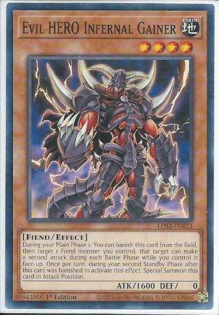 Yugioh - Evil HERO Infernal Gainer *Common* LDS3-EN023 (NM/M)