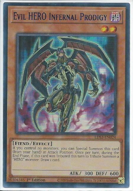 Yugioh - Evil HERO Infernal Prodigy *Blue Ultra Rare* LDS3-EN024 (NM/M)