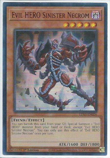 Yugioh - Evil HERO Sinister Necrom *Red Ultra Rare* LDS3-EN026 (NM/M)