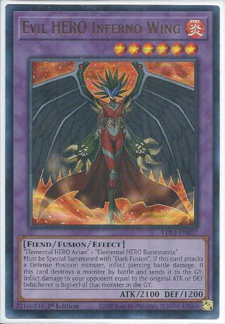 Yugioh - Evil HERO Inferno Wing *Ultra Rare* LDS3-EN027 (NM/M)