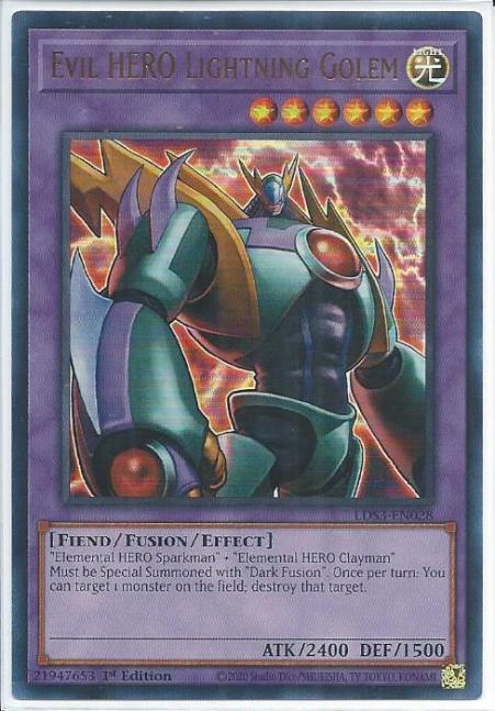 Yugioh - Evil HERO Lightning Golem *Ultra Rare* LDS3-EN028 (NM/M)