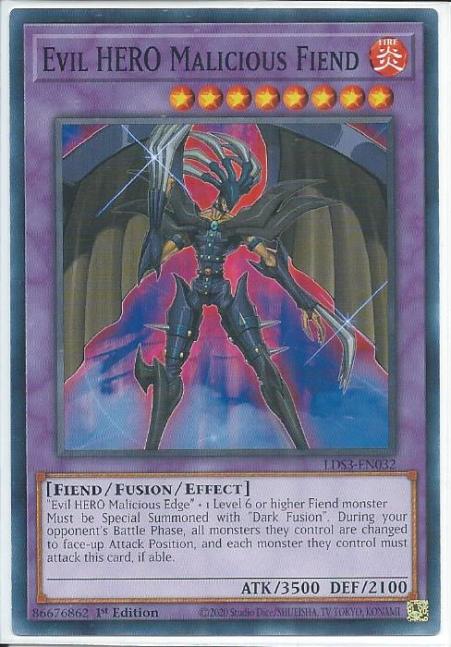 Yugioh - Evil HERO Malicious Fiend *Common* LDS3-EN032 (NM/M)