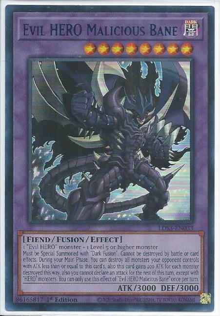 Yugioh - Evil HERO Malicious Bane *Blue Ultra Rare* LDS3-EN033 (NM/M)