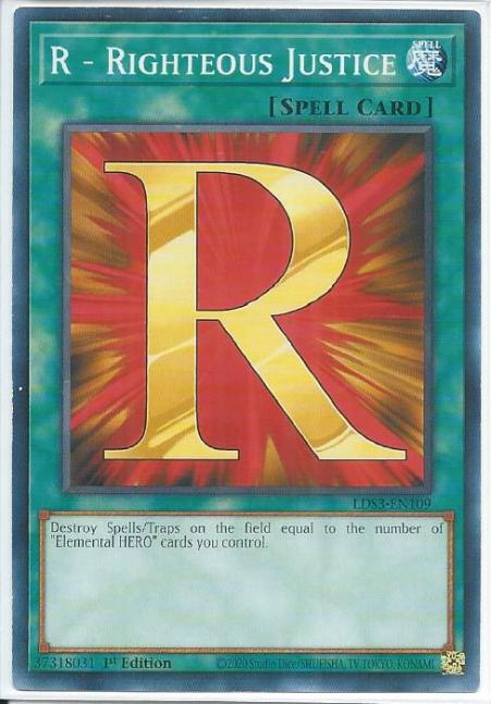 Yugioh - R - Righteous Justice *Common* LDS3-EN109 (NM/M)