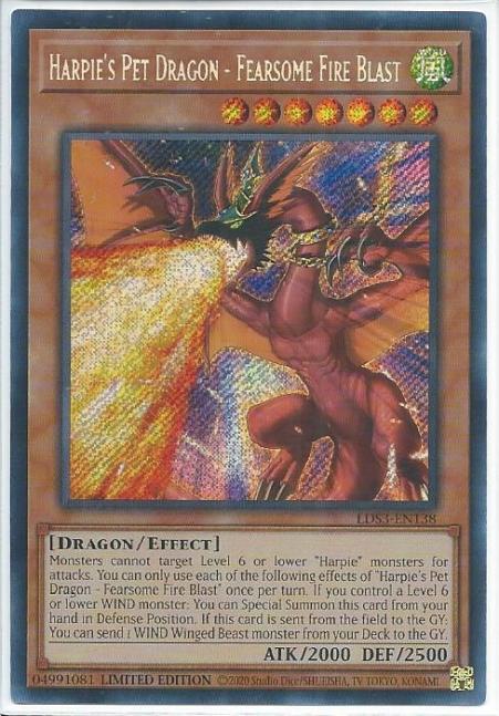 Yugioh - Harpie's Pet Dragon - Fearsome Fire Blast *SCR* LDS3-EN138 (NM/M)