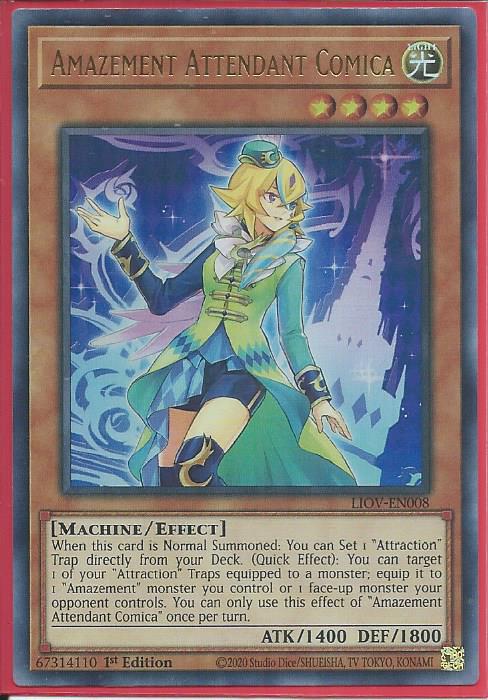 Yugioh - Amazement Attendant Comica *Ultra Rare* LIOV-EN008 (NM/M)