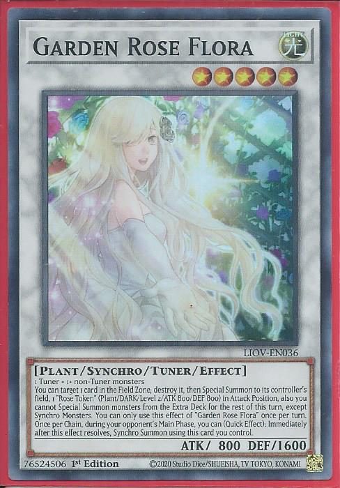 Yugioh - Garden Rose Flora *Super Rare* LIOV-EN036 (NM/M)