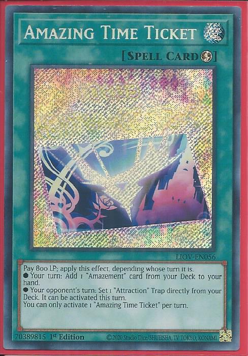 Yugioh - Amazing Time Ticket *Secret Rare* LIOV-EN056 (NM/M)