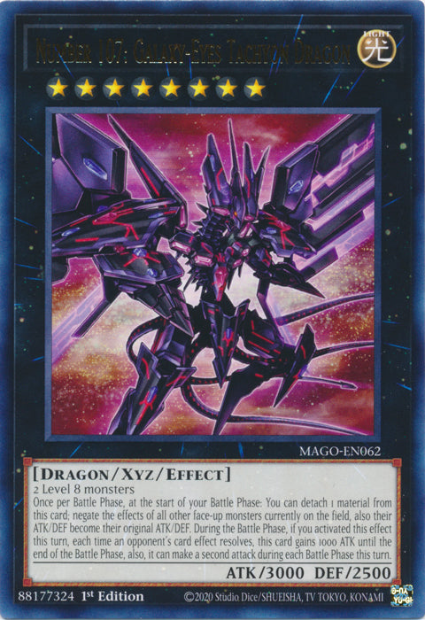 Yugioh - Number 107: Galaxy-Eyes Tachyon Dragon *Rare* MAGO-EN062 (NM)