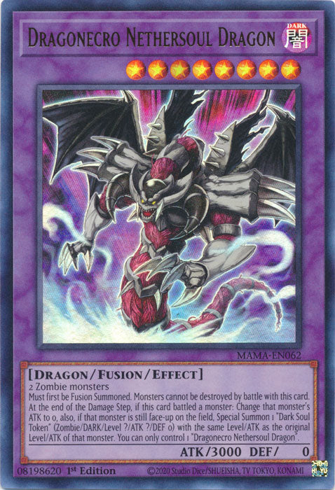 Yugioh - Dragonecro Nethersoul Dragon *Ultra Rare* MAMA-EN062 (NM)