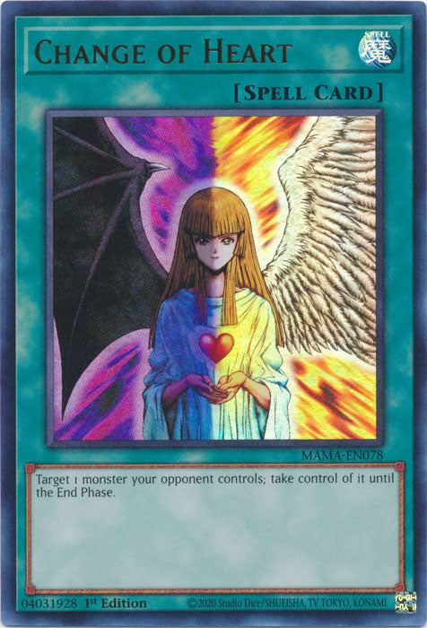 Yugioh - Change of Heart *Ultra Rare* MAMA-EN078 (NM)