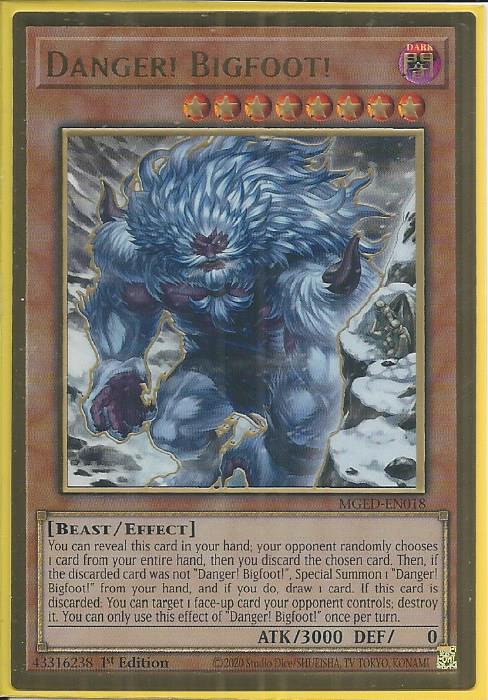 Yugioh - Danger! Bigfoot! [Alt Art] *Premium Gold Rare* MGED-EN018 (NM)